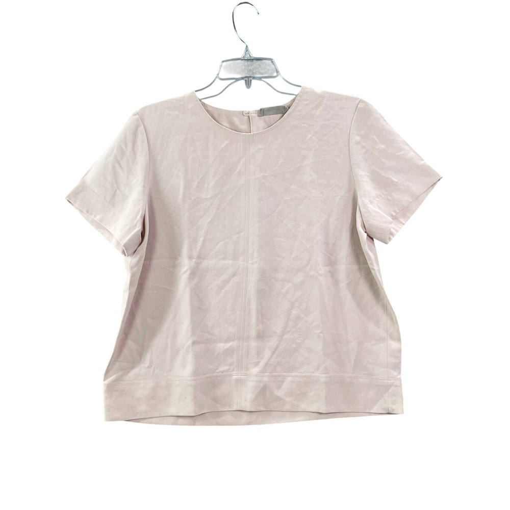 Everlane GoWeave Boxy Tee Women 6 Pink Short Sleeve Japanese Crepe Blouse Top